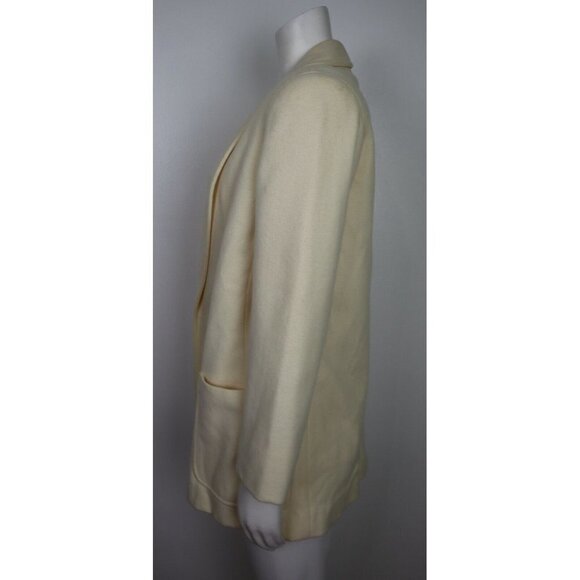 VINTAGE IVORY CREAM BEIGE WOOL BLAZER JACKET - MANCHESTER - SIZE 8 - Picture 3 of 8